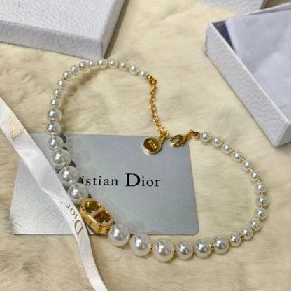 DIN00 Classic women's three-layer chain pearl necklace