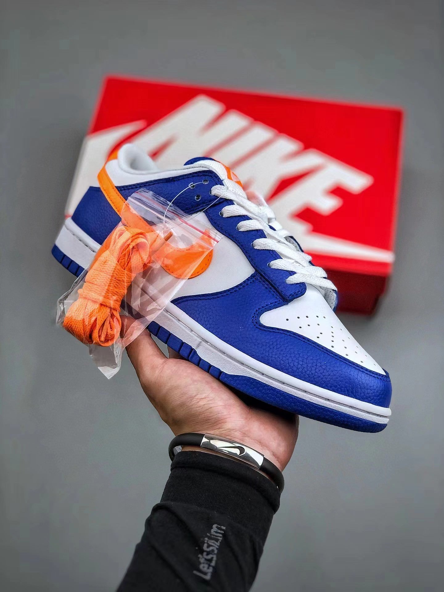 ADNS007 New sports shoes, fashionable running shoes, unisex blue+orange Dunks shoes