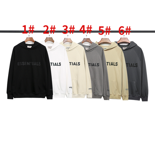 ESC5  Three-dimensional laminated letter LOGO pure cotton terry hooded sweatshirt