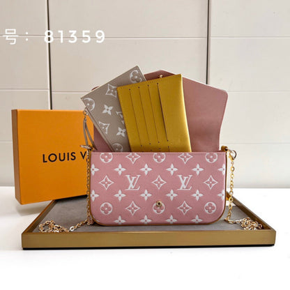 LLP45 Bag 21-12-3CM Wallet leather bag High Quality with box