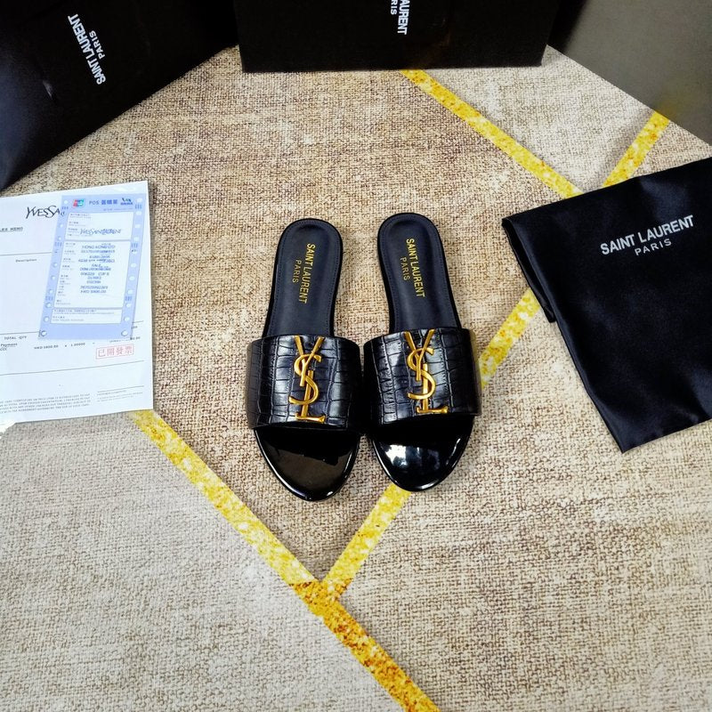 MJYS1 Leather Women slippers 35-43 shoes With box