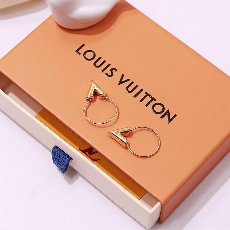 LVE11 Classic Ring Earrings for women 316L steel and gold plated top quality   Jewelry