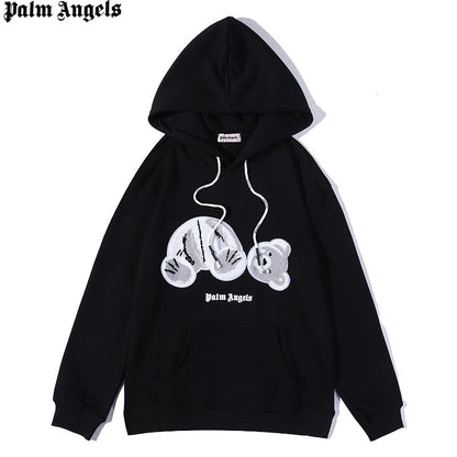 MYC2  Men's and women's palm angel grey towel embroidered broken head teddy bear hooded sweater