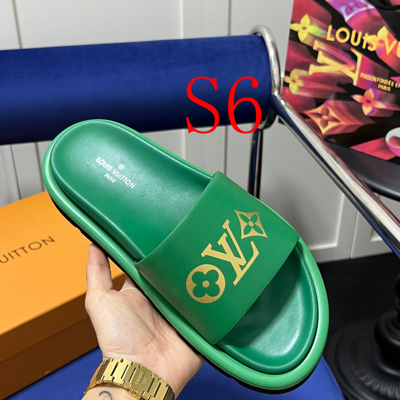 MJLS05 Man and Women slipper Leather Shoes 35-43 with box