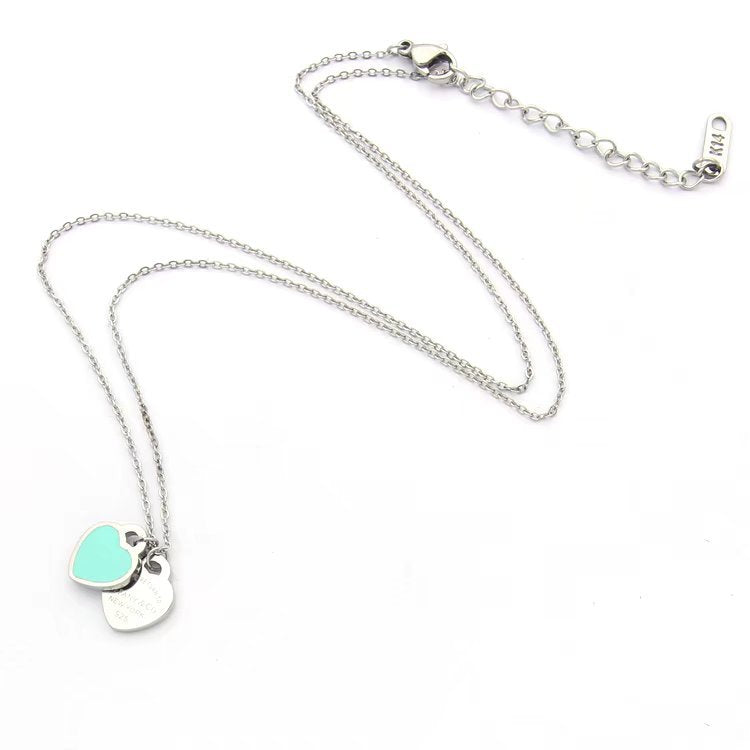 TN023  Women's heart-shaped stainless steel necklace jewelry