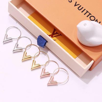 LVE11 Classic Ring Earrings for women 316L steel and gold plated top quality   Jewelry