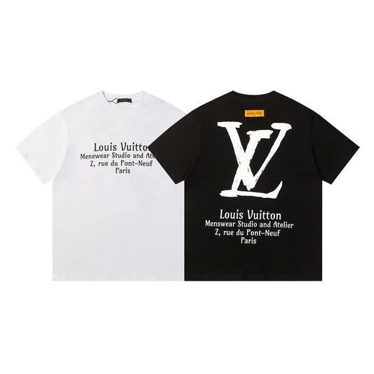 LVC143 New  Men's and women's letter embroidery short-sleeved T-shirt clothing