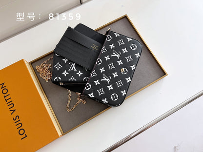 LLP45 Bag 21-12-3CM Wallet leather bag High Quality with box