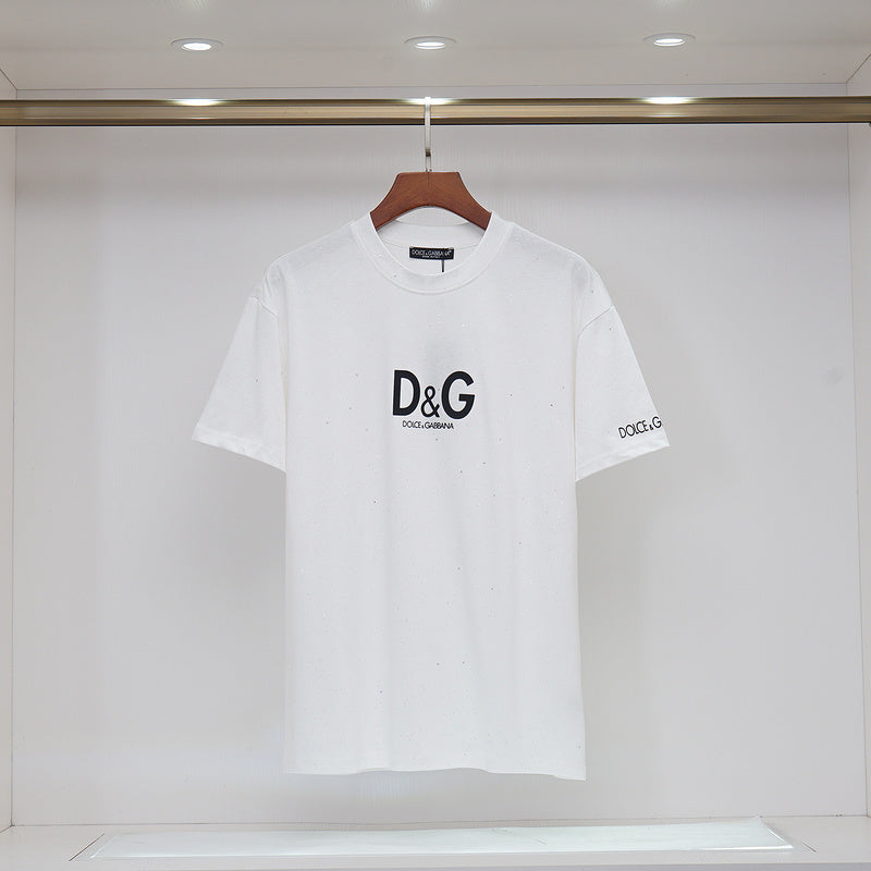 DGC02  New  Men's and women's letter embroidery short-sleeved T-shirt clothing