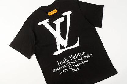 LVC143 New  Men's and women's letter embroidery short-sleeved T-shirt clothing