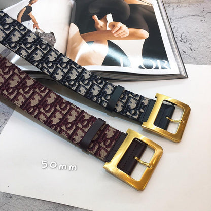 DBL7 wide 5.0cm total length 95-125cm Belt wonderful winder High Quality fashion gold buckle Belt