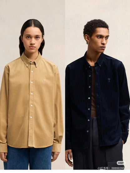 AMC30 New men's and women's spring and autumn season tops, shirts, corduroy clothes