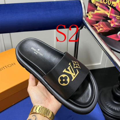 MJLS05 Man and Women slipper Leather Shoes 35-43 with box