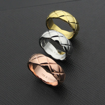 CHR1 fashion ring 316L steel and gold plate big or small size  Jewelry