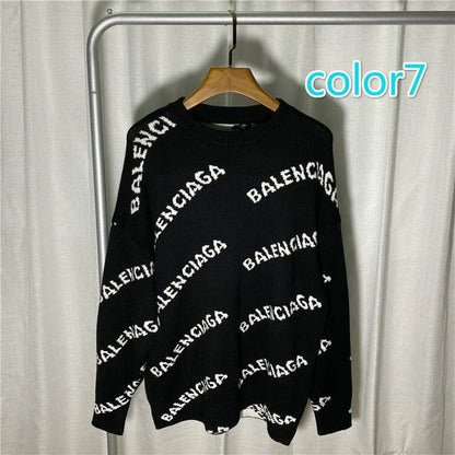 BAC20 Men and women classic series letter jacquard sweater