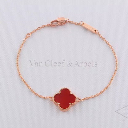 VAB1 4 Clover Bracelet single flower steel braceletabout 17cm+4cm extra   Jewelry