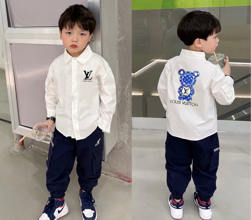 TLVC4   Boys and girls trendy White shirt