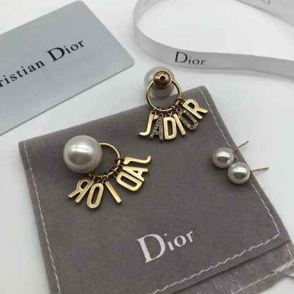 DE80 Fashion imitation pearl gold-plated earrings jewelry