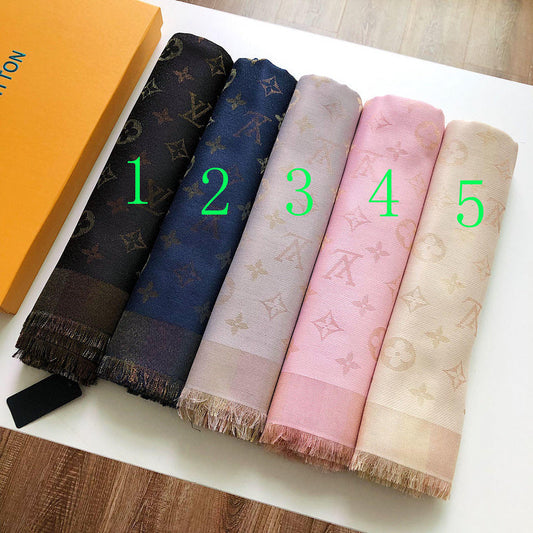 LSC3 Silk cotton 140-140CM scarf Can choose With box