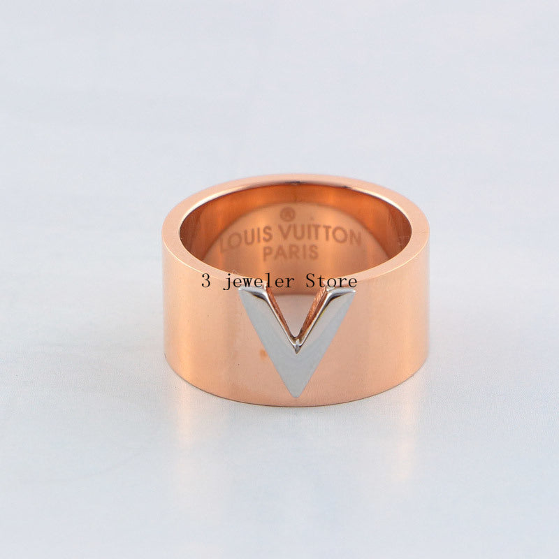 LVR9 316L steel gold plated high quality ring men and women jewelry for gift