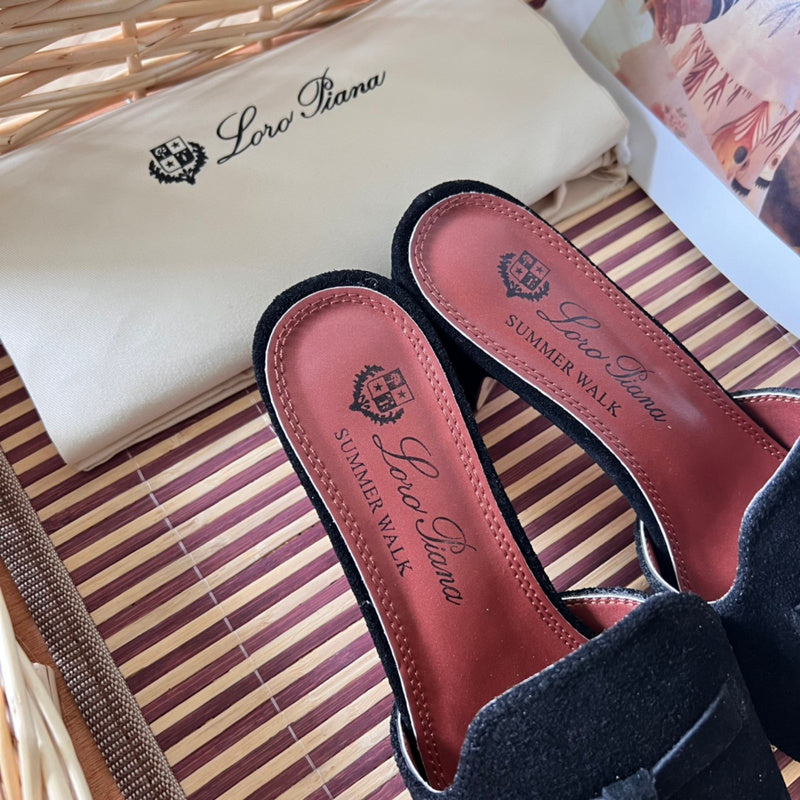 MJLS11 Leather Women Slipper Size 35-41 Shoes with box