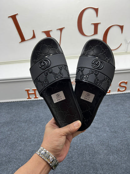 YGS09 Man Leather Slippers 38-45 Shoes with Box