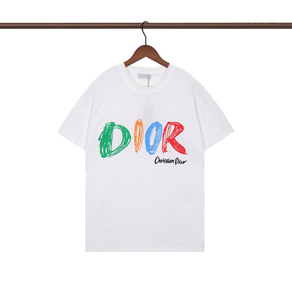 DIC011 New  Men's and women's letter embroidery short-sleeved T-shirt clothing