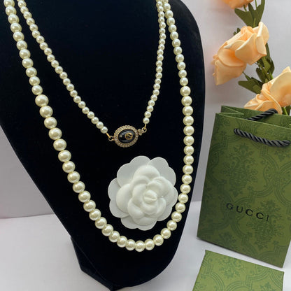 GN27 New necklace imitation pearl sweater chain jewelry