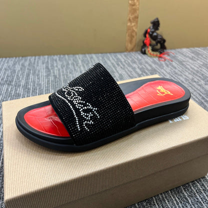 YCL10 Leather Man slippers  shoes High quality with box