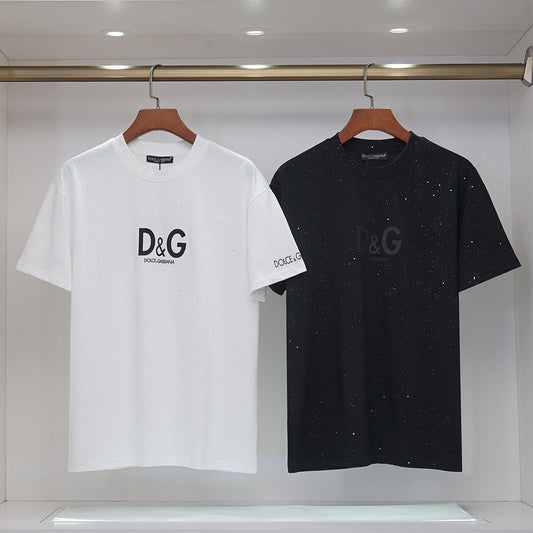 DGC02  New  Men's and women's letter embroidery short-sleeved T-shirt clothing