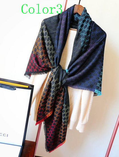 GSC21 Scarf 140-140CM 31% rayon, 28% cotton, 23% wool, 10% silk, 8% metal fiber