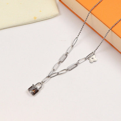 LN34  Classic letter long necklace    Jewelry