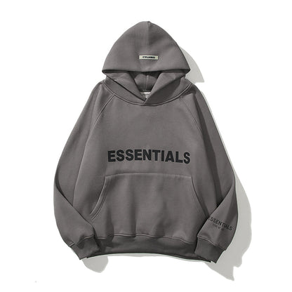 ESC1  Men's and women's three-dimensional letter printing loose plus fleece hoodie