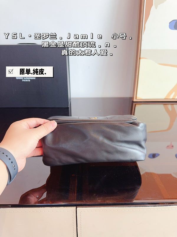 YBM6   pure leather chain bag 23*8*16cm no box