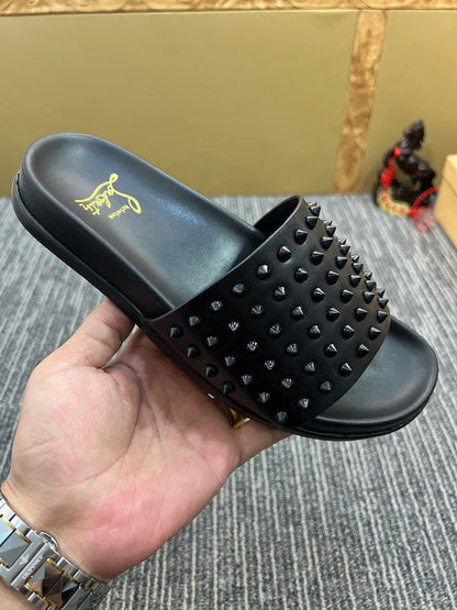 YCL2 Leather Man slippers  shoes High quality with box