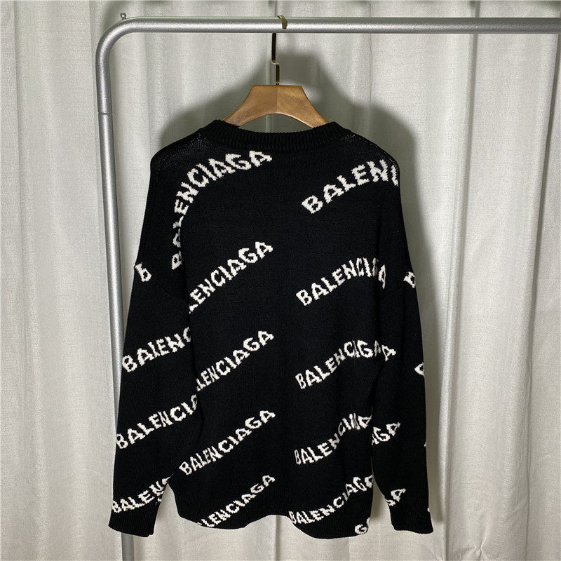 BAC20 Men and women classic series letter jacquard sweater