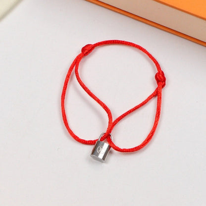 LVB80 Fashionable red rope stainless steel lock Bracelet   Jewelry