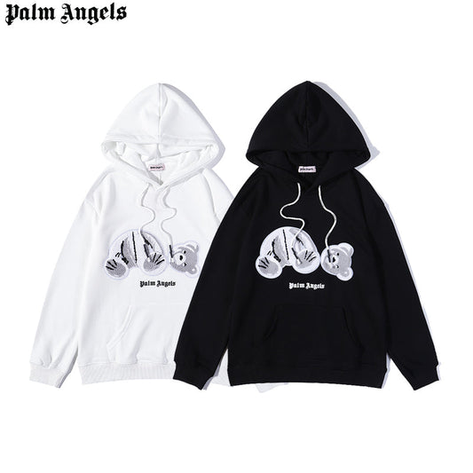 MYC2  Men's and women's palm angel grey towel embroidered broken head teddy bear hooded sweater