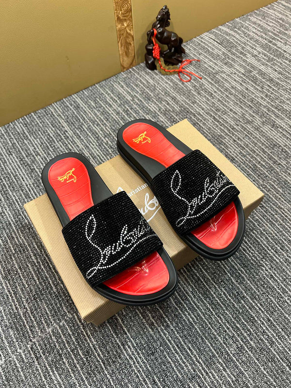 YCL10 Leather Man slippers  shoes High quality with box