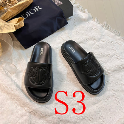 MJDS56 Leather Women Slipper Size 35-42 Shoes with box