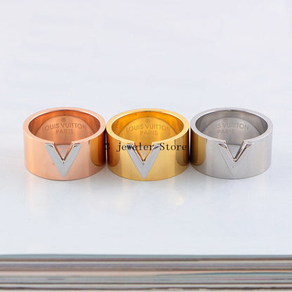 LVR9 316L steel gold plated high quality ring men and women jewelry for gift