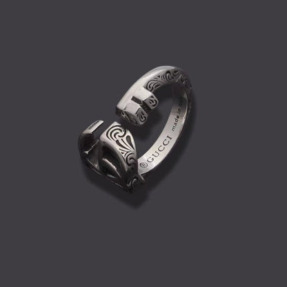 GJ01   Women's Key Carved Ring Jewelry