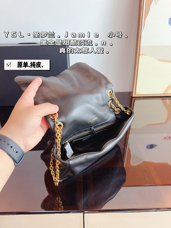 YBM6   pure leather chain bag 23*8*16cm no box