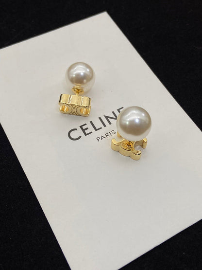 CEE5 Rotary door pearl stud earrings  Jewelry