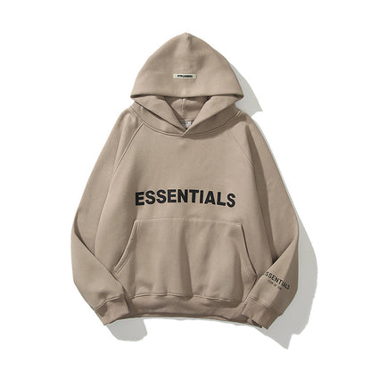 ESC1  Men's and women's three-dimensional letter printing loose plus fleece hoodie