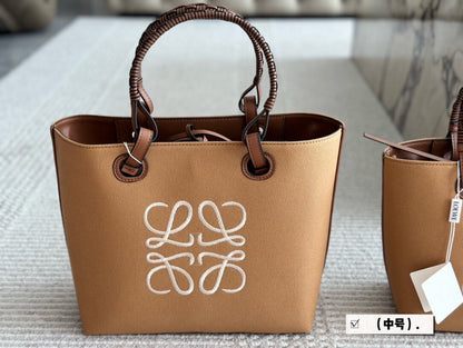 LOBM6   Canvas shopping bag: 23*22cm (small) 27*24cm (medium) no box