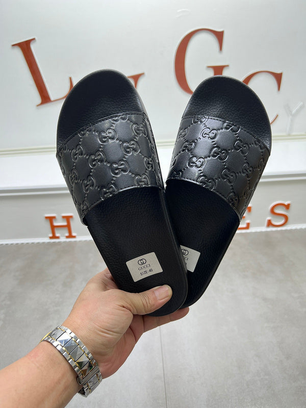 YGS07 Women and Man Leather Slippers 36-45 Shoes with Box