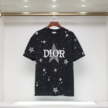 DIC09 New  Men's and women's letter embroidery short-sleeved T-shirt clothing