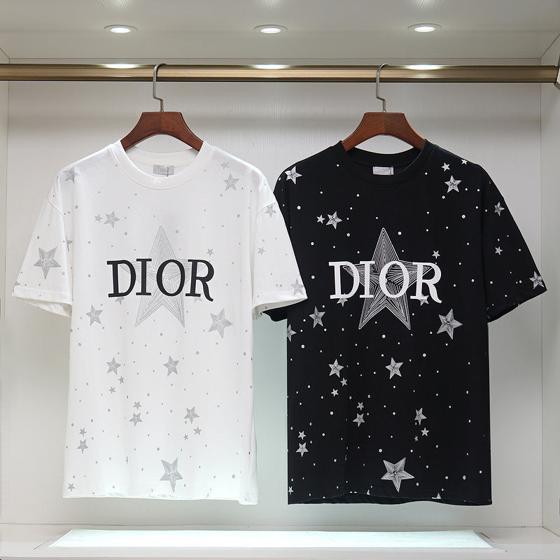 DIC09 New  Men's and women's letter embroidery short-sleeved T-shirt clothing