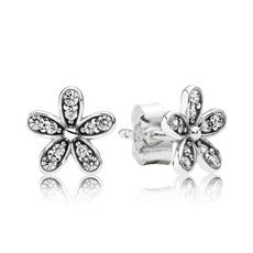 PDE091 pandora 925 Sterling Silver Earrings 1:1 Quality Butterfly flower earring